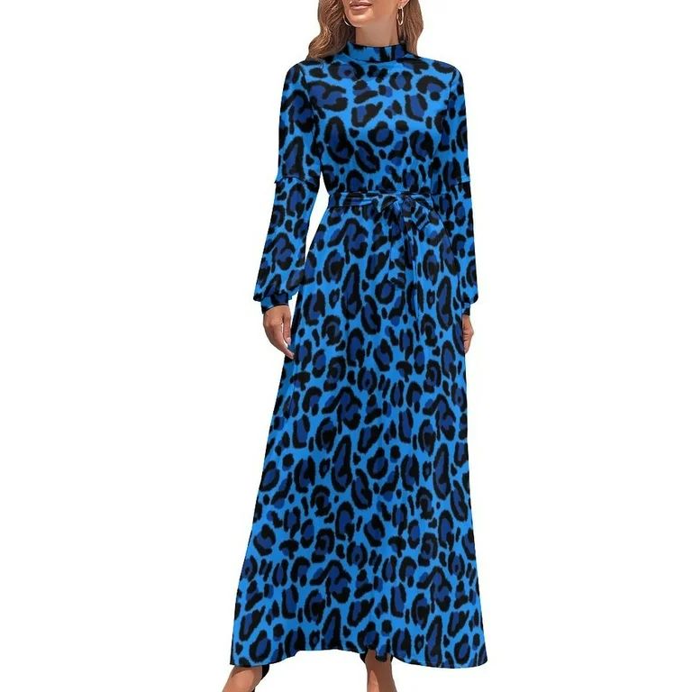 Blue Y2K Aesthetic Leopard Print Long Dress Dress woman elegant chic women dresses promotion dres... | Walmart (US)