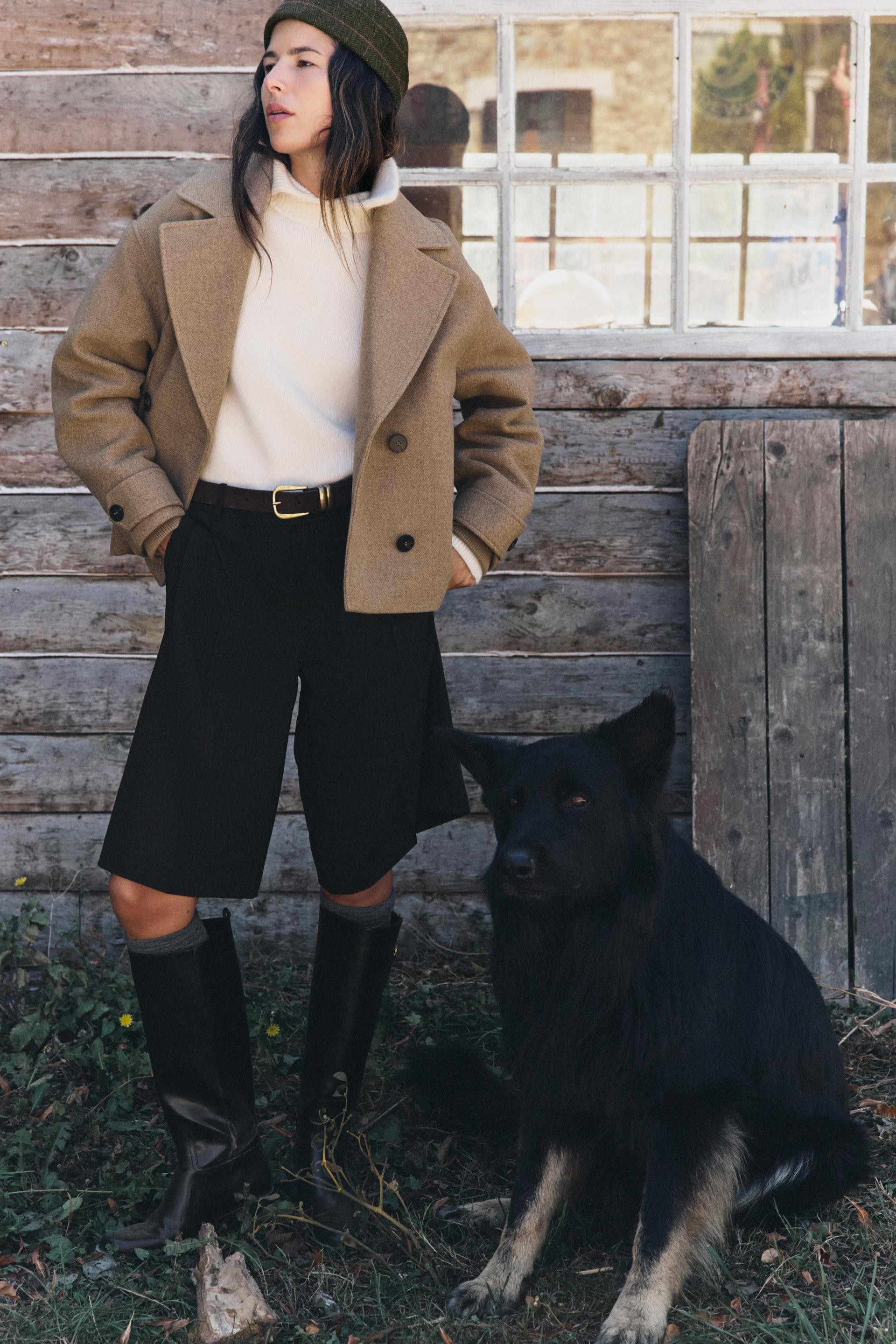 Zara - Soft Double-Breasted Short Coat - Mink - L - Woman | Zara US