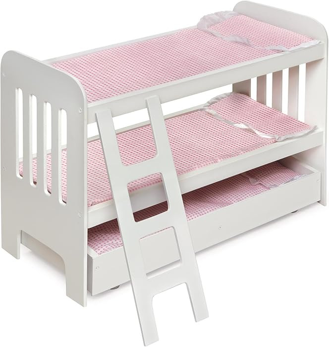 Badger Basket Doll Bunk Bed with Bedding, Ladder, and Free Personalized Kit - Fits Dolls Up to 22... | Amazon (US)