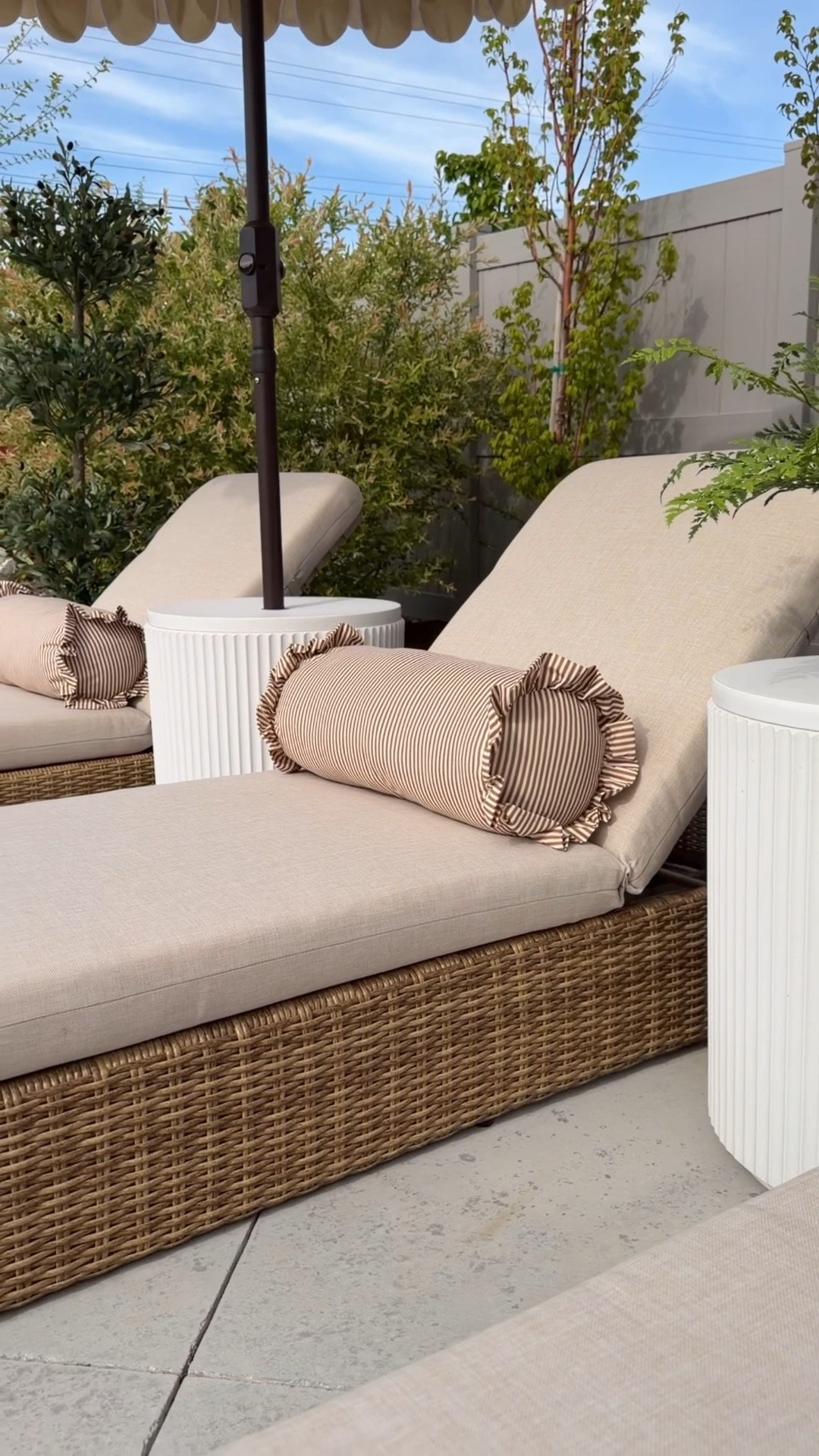 We just updated our small pool patio with these gorgeous chaise lounges and umbrellas from @wayfair and I’m in love with this look! This is our second season using  these umbrella stand side tables and they are amazing, and sell out early every year! #wayfair #wayfairpartner #ad


#LTKHome