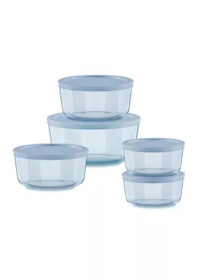 Pyrex Simply StoreÂ® Tinted 10-Piece Round Storage Set with Plastic Lids | Belk