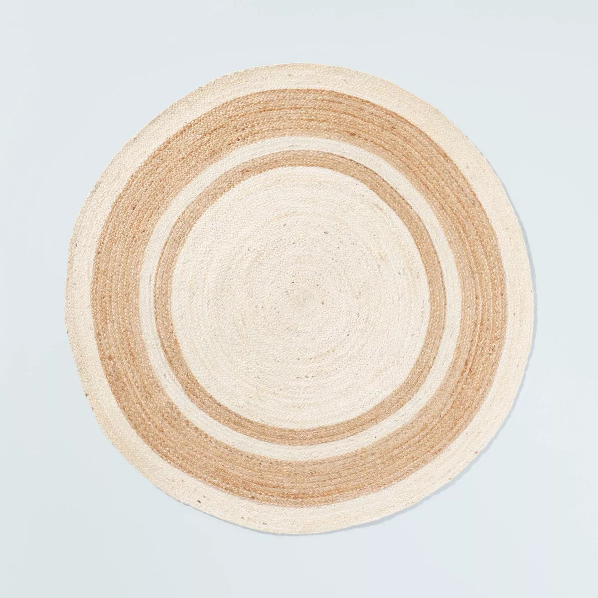 Color Block Braided Jute Area Rug Cream/Natural - Hearth & Hand™ with Magnolia | Target