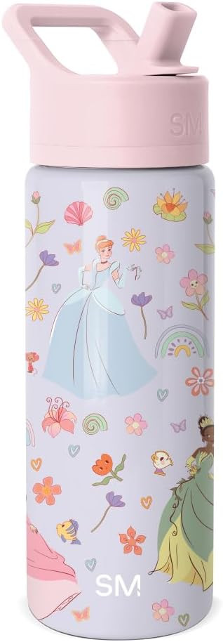 Simple Modern Kids Summit Water Bottle with Straw Lid | Disney Princesses 18oz Stainless Steel Cu... | Amazon (US)
