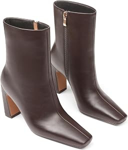 Lovee Cosee Ankle Boots for Women 2025 Chunky Heel Square Toe Heeled Boots with Zipper Comfort Fa... | Amazon (US)