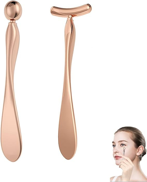 2 Pcs Metal Eye Cream Applicator Wand Stick, Eye Cream Roller Stick T-Shaped Massage Wand Makeup ... | Amazon (US)