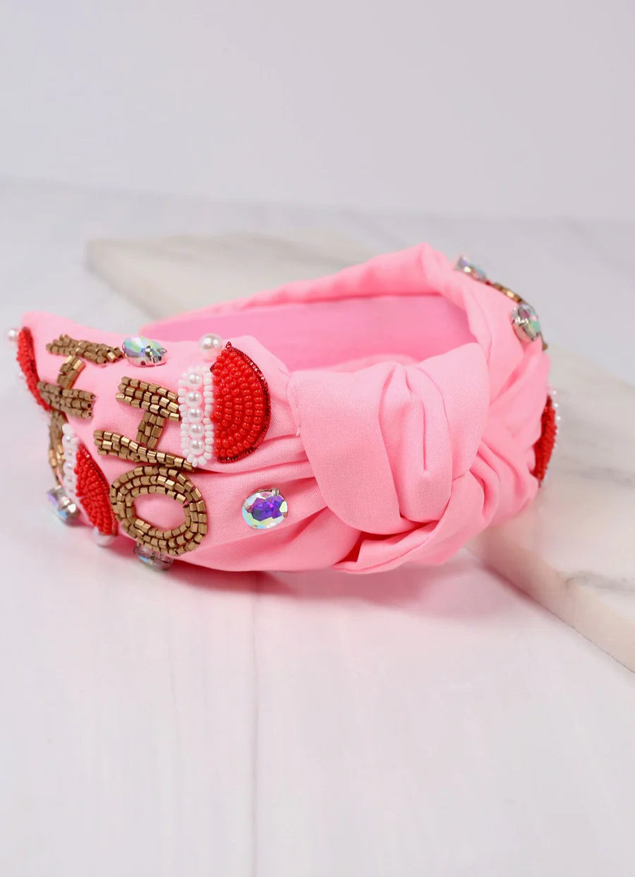 Ho Ho Ho Pink Headband | Caroline Hill