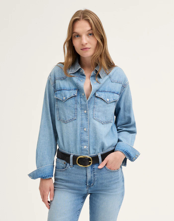 Denim Oversized Western Shirt | Madewell