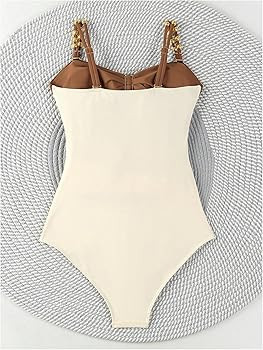 Verdusa Women's Cut Out Colorblock One Piece Swimsuit Ruched Swimwear Bathing Suit | Amazon (US)