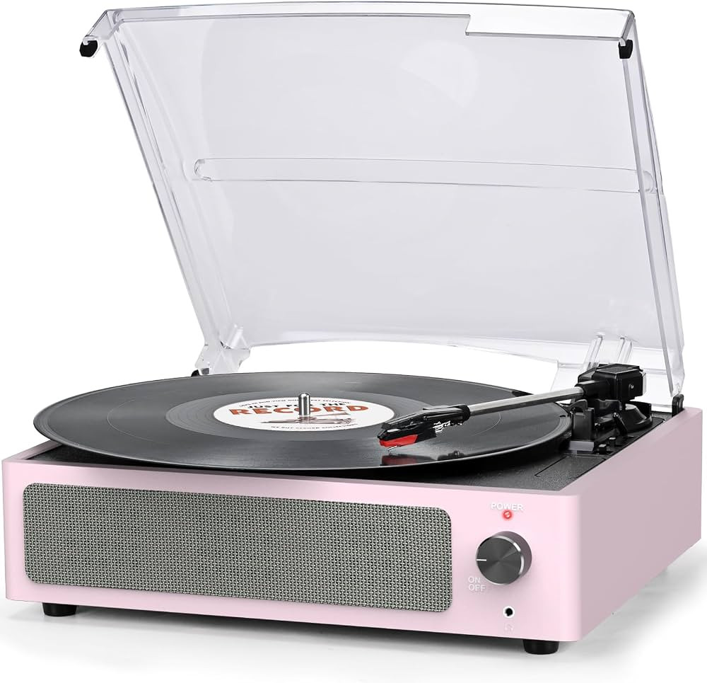 Vinyl Record Player with Speakers Turntable for Vinyl Records 3 Speed 3 Size Belt-Driven Wireless... | Amazon (US)