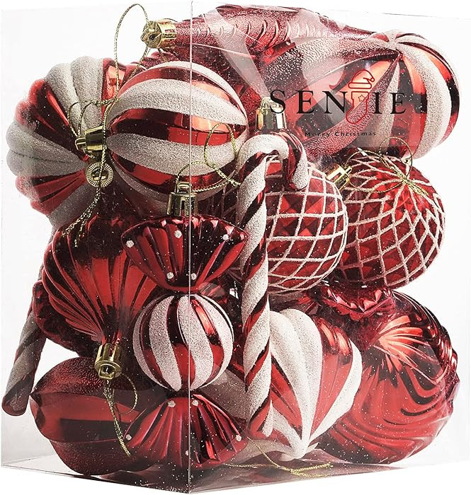 Christmas Ball Ornaments Shatterproof Plastic Tree Ornaments 24 PCS Shaped Styles Xmas Tree Holid... | Amazon (US)