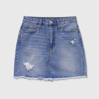 Women's High-Rise Mini Jean Skirts - Universal Thread™ Medium Blue | Target