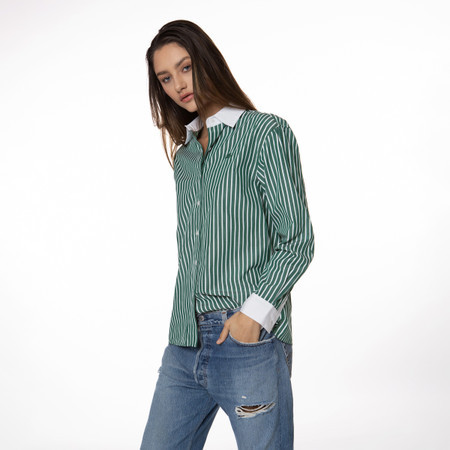 Margot Stripe Classic Button Up | EllandEmm