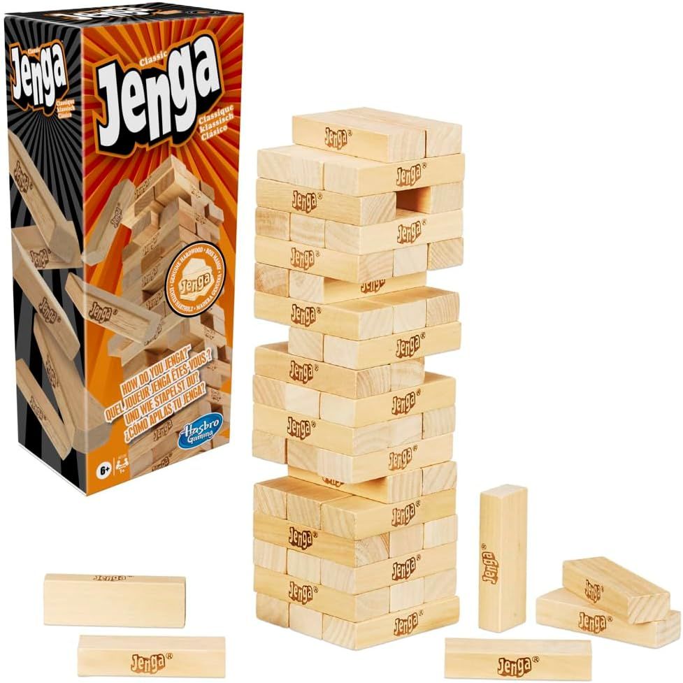 Hasbro Gaming Jenga Classic Game with Genuine Hardwood Blocks,Stacking Tower Game for 1 or More P... | Amazon (US)