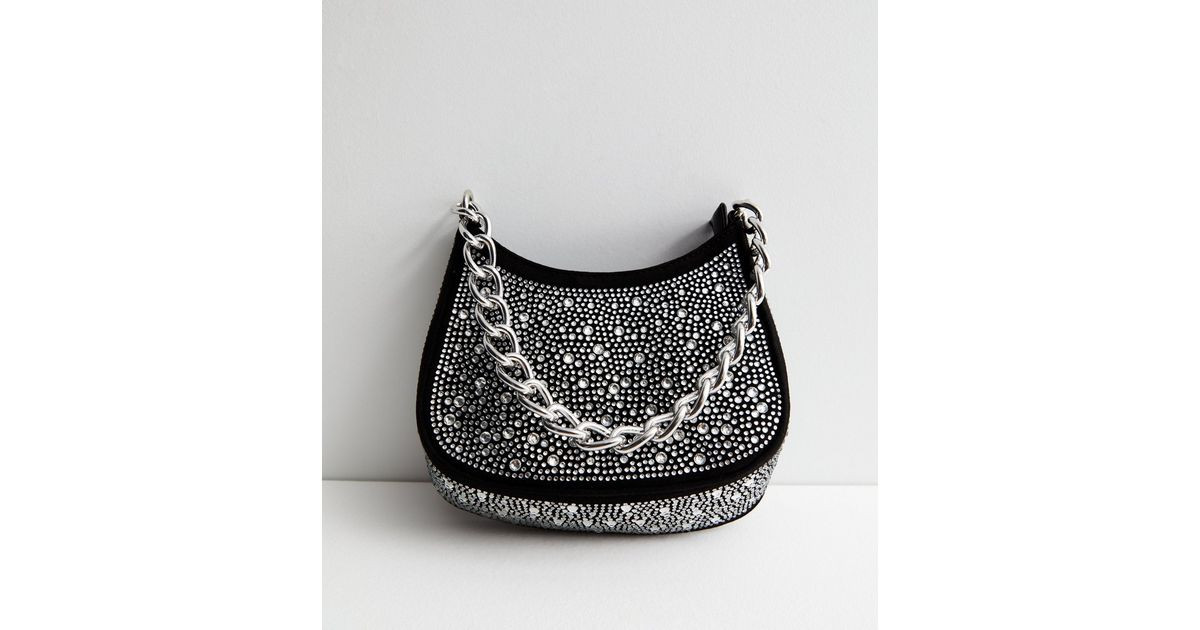 Public Desire Black Diamanté Chain Shoulder Bag
						
						Add to Saved Items
						Remove fro... | New Look (UK)