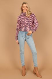 Connie Mock Neck Knit Sweater - Purple | Petal & Pup (US)