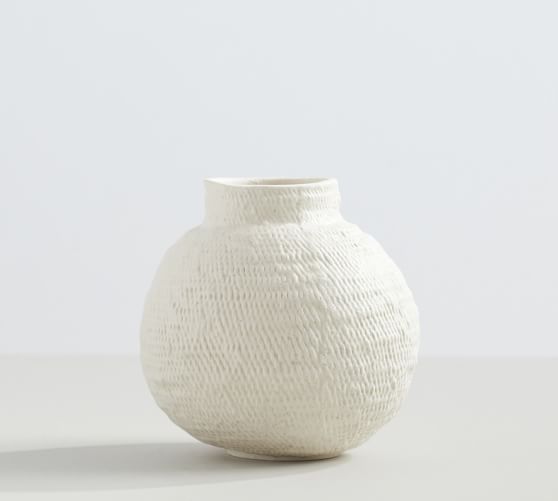 Fraiser Textured Ceramic Vase | Pottery Barn (US)