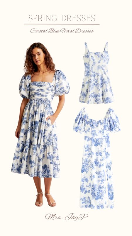Coastal Blue floral dress. Midi dress. Floral dress. Spring dress. Easter dress. Wedding guest dress. 

#LTKSpringSale #LTKSeasonal #LTKwedding