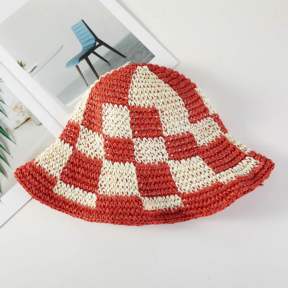 Straw Woven Pattern Summer Bucket Hat | Shop Simon