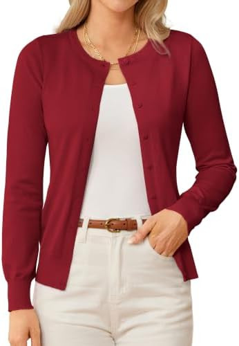 GRACE KARIN Womens Long Sleeve Knit Cardigan Sweaters Casual Dressy Open Front Button Down Cardig... | Amazon (US)