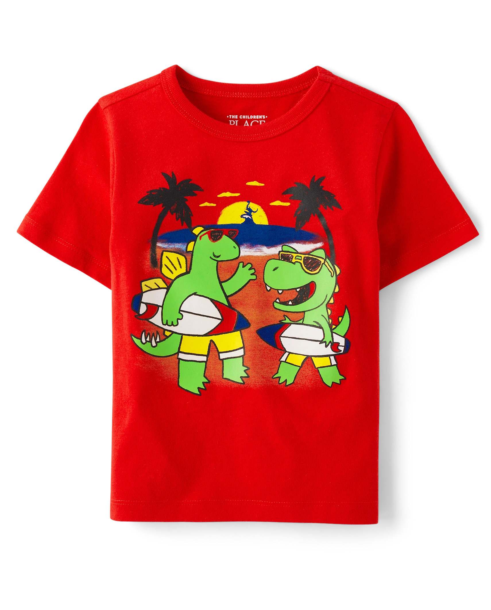 Baby And Toddler Boys Surf Dino Graphic Tee - cupids arrow | The Children's Place
