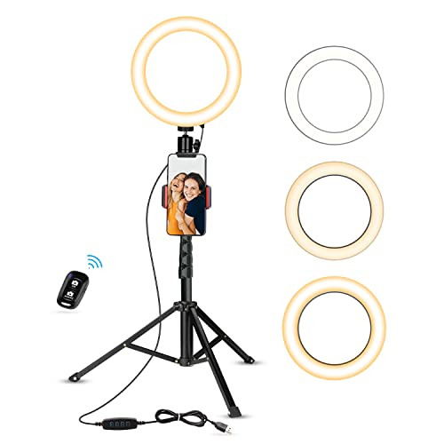 UBeesize Selfie Ring Light with Tripod Stand & Cell Phone Holder for Live Stream/Makeup, Mini Led... | Amazon (US)