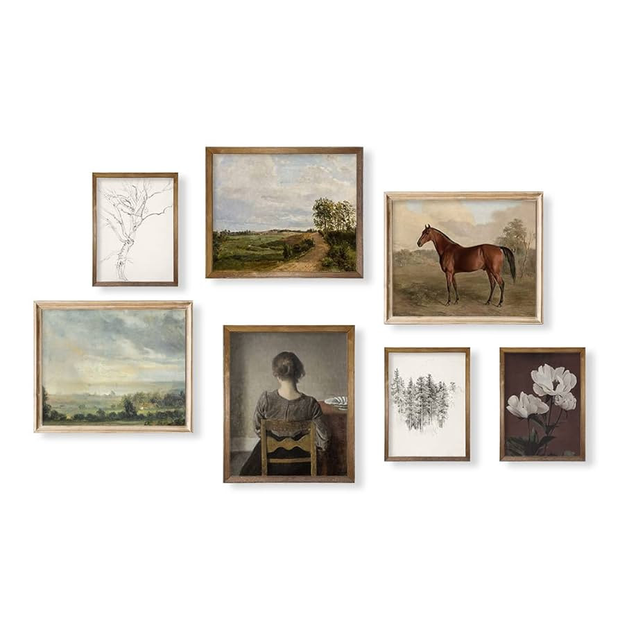 Amazon.com: Vintage Modern Farmhouse Wall Decor - Neutral Wall Art for Boho French Country - Bath... | Amazon (US)