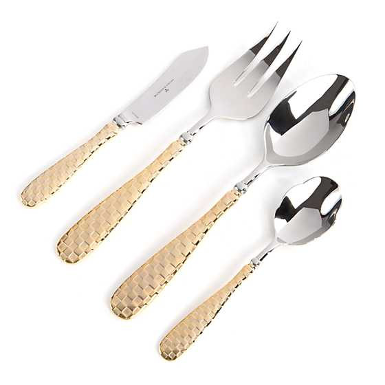 Gold Check Hostess Serving Set | MacKenzie-Childs