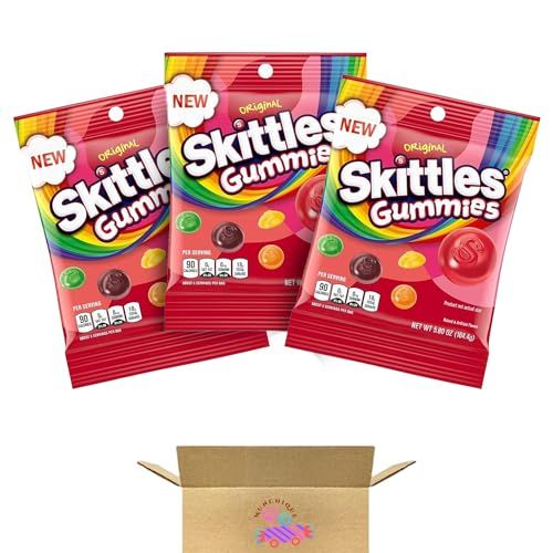 SKITTLES Gummy Candy Original 5.8oz Peg Bag (3 pack) - 17.4 oz total | Amazon (US)