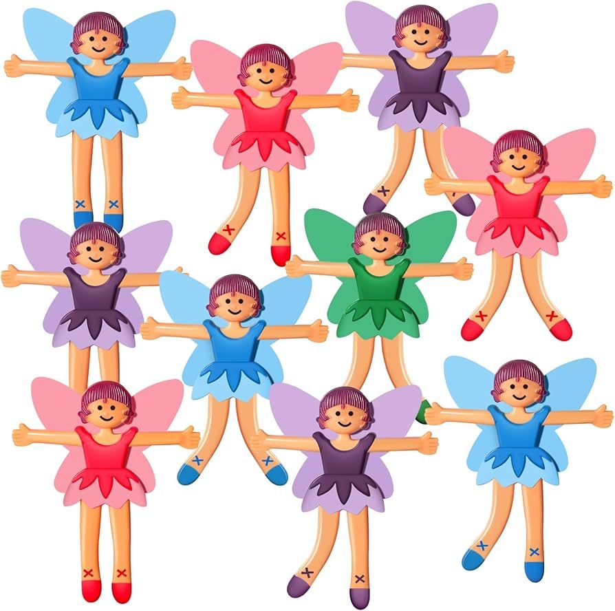 Sratte 24 Pcs Bendable Fairy Toys Plastic Fairy Figure Toys Flexible Fairy Party Favors Stress Re... | Amazon (US)