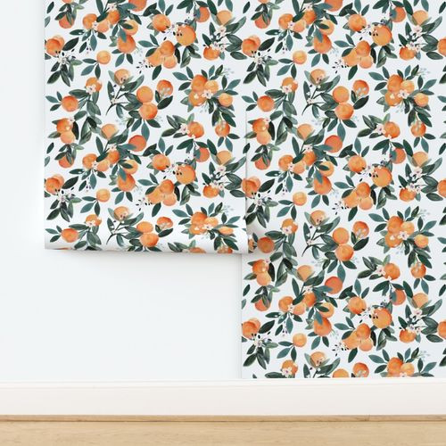 Dear Clementine white oranges M | Spoonflower
