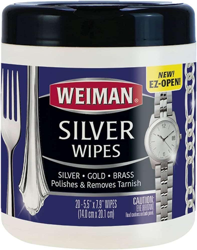 Weiman Jewelry Polish Cleaner, Tarnish Remover Wipes - 20 Count - Use on Silver Jewelry Antique S... | Amazon (US)
