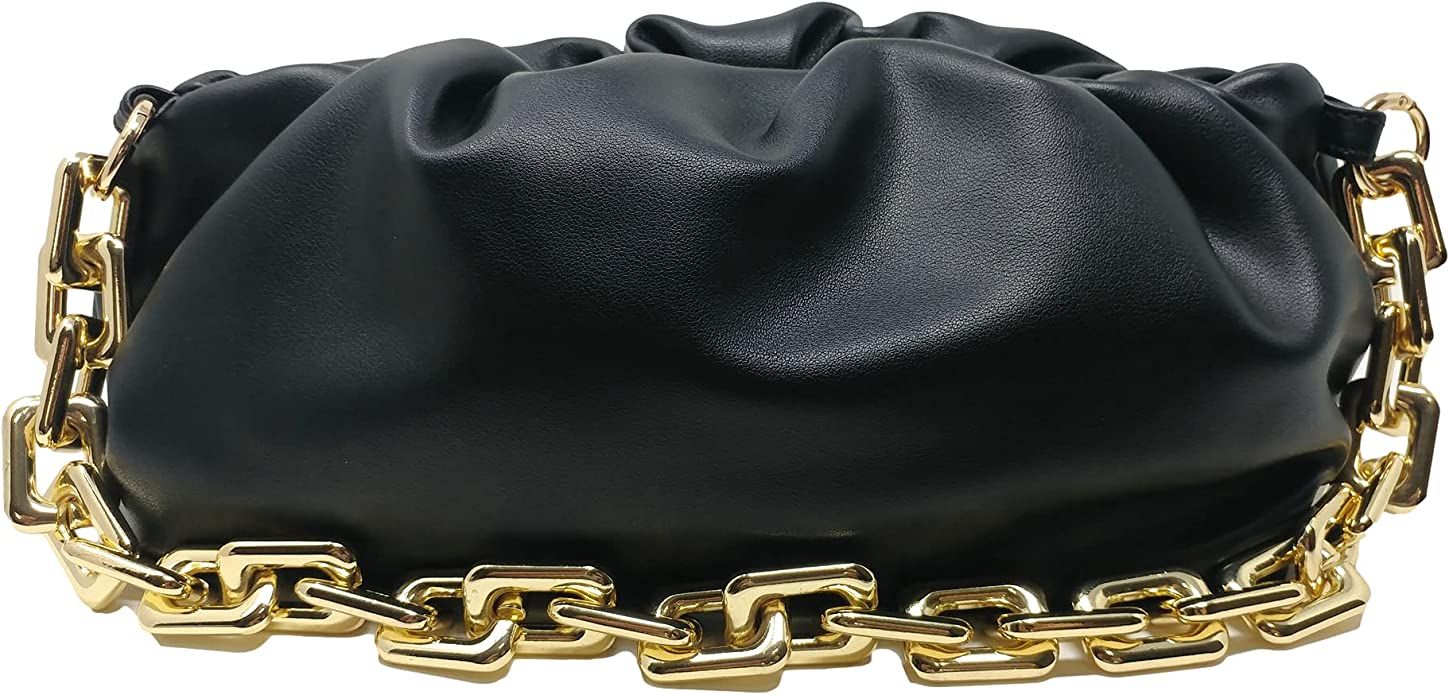 Prime Original Women's Ruched Chain Cloud-Shaped Dumpling Clutch Shoulder Purse Pouch Bag | Amazon (US)