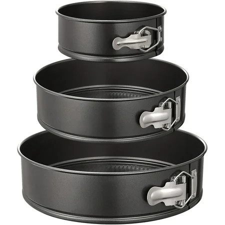 GPED 3-Piece Leakproof Springform Pan Set - 6", 8", 10" Non-Stick Round Cheesecake Pans for Baking, Easy Release Cake Pans Set | Walmart (US)