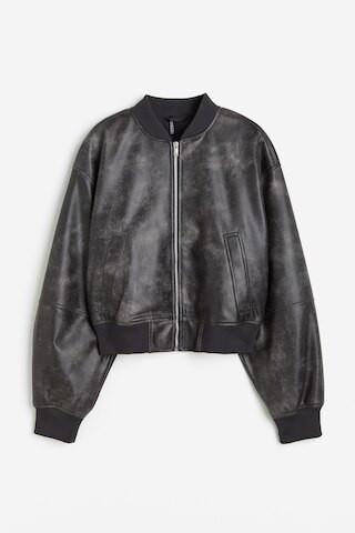 H & M - Coated bomber jacket - Grey | H&M (UK, MY, IN, SG, PH, TW, HK)