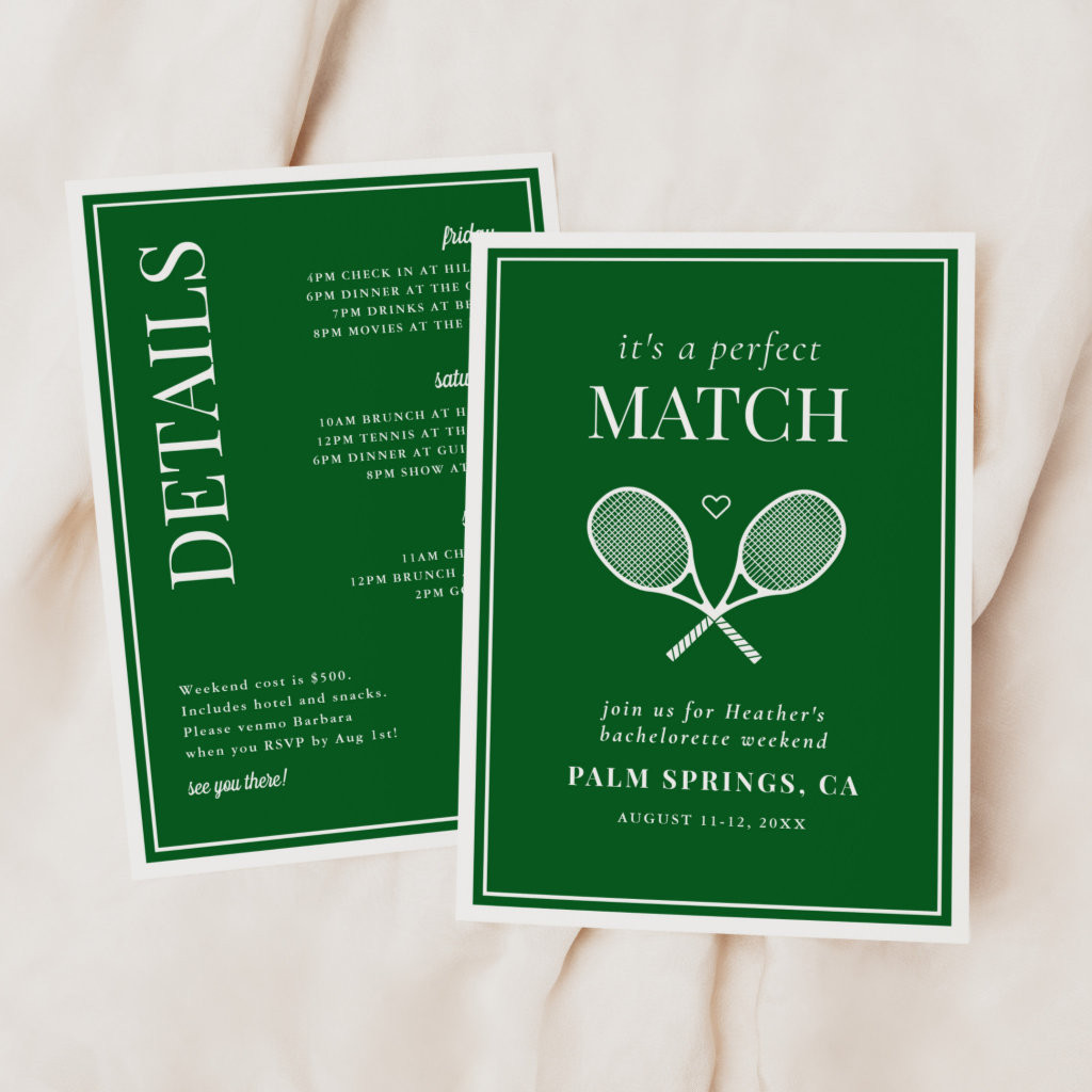 It's A Perfect Match Tennis Bachelorette | Zazzle