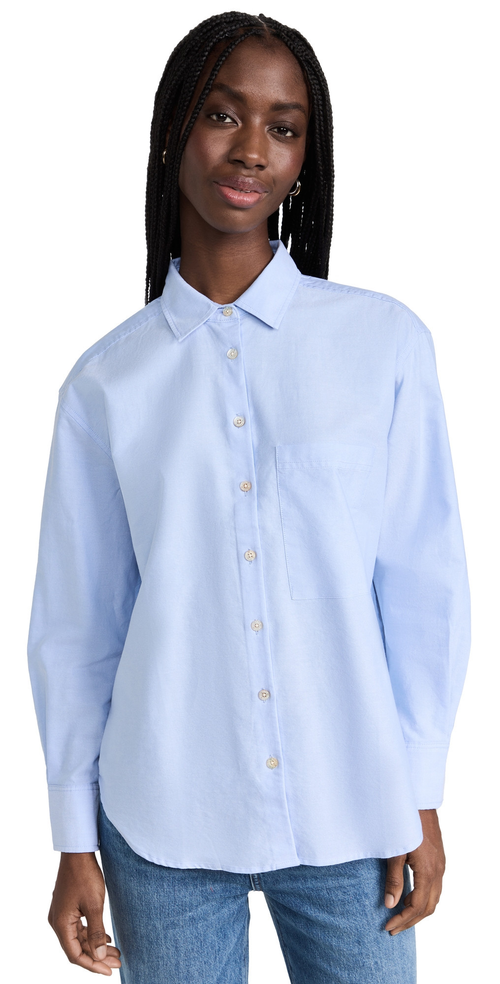 AYR Deep End Button Down Shirt Oxford Blue S | Shopbop