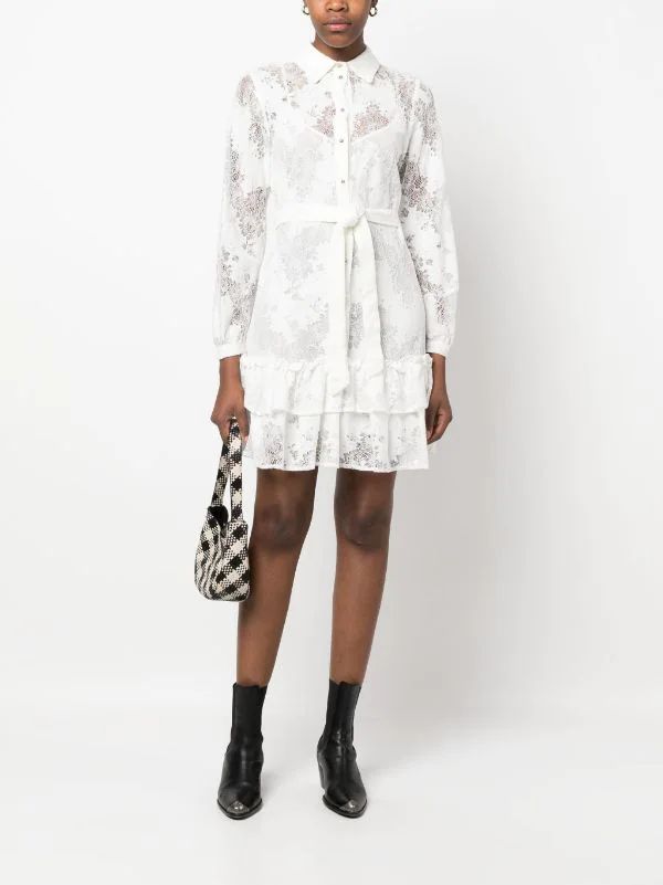 LIU JO floral-lace Short Dress - Farfetch | Farfetch Global
