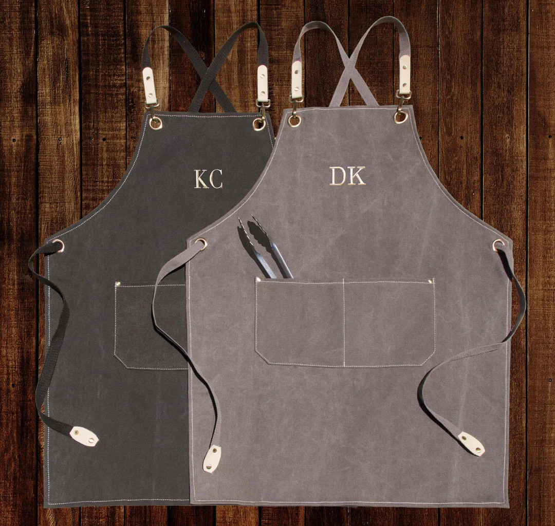 Personalized Canvas Apron, Custom Birthday Gift for Him, Bartender's Apron, Embroidered Apron for... | Etsy (US)