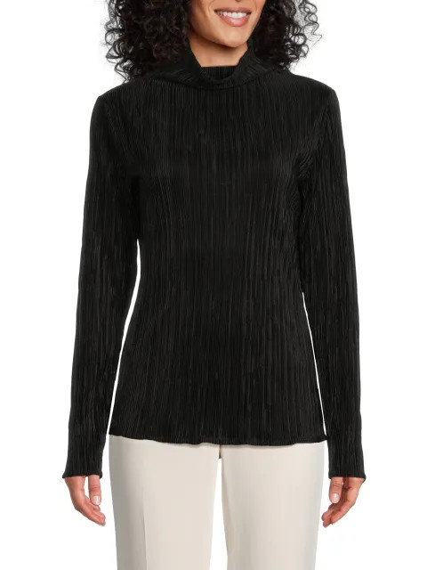 Plisse Mock Turtleneck Top | Saks Fifth Avenue OFF 5TH