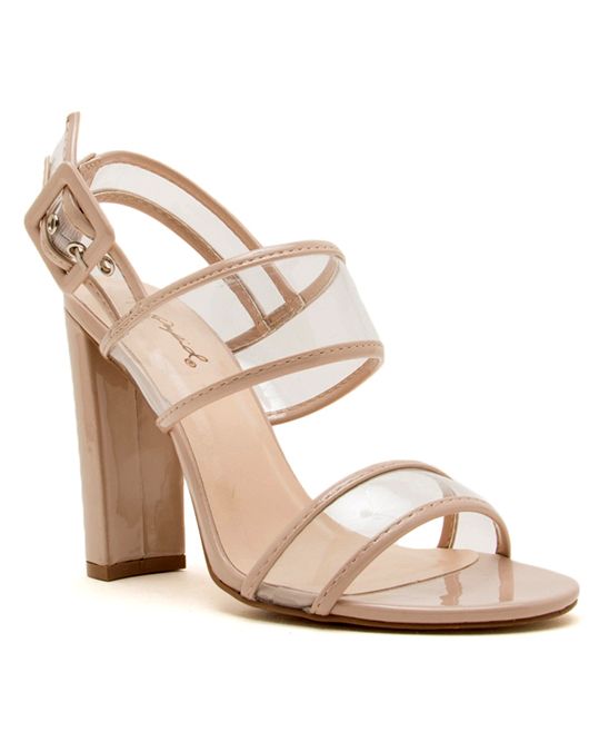 Qupid Women's Sandals NUDE - Nude & Clear-Strap Bixby Sandal - Women | Zulily