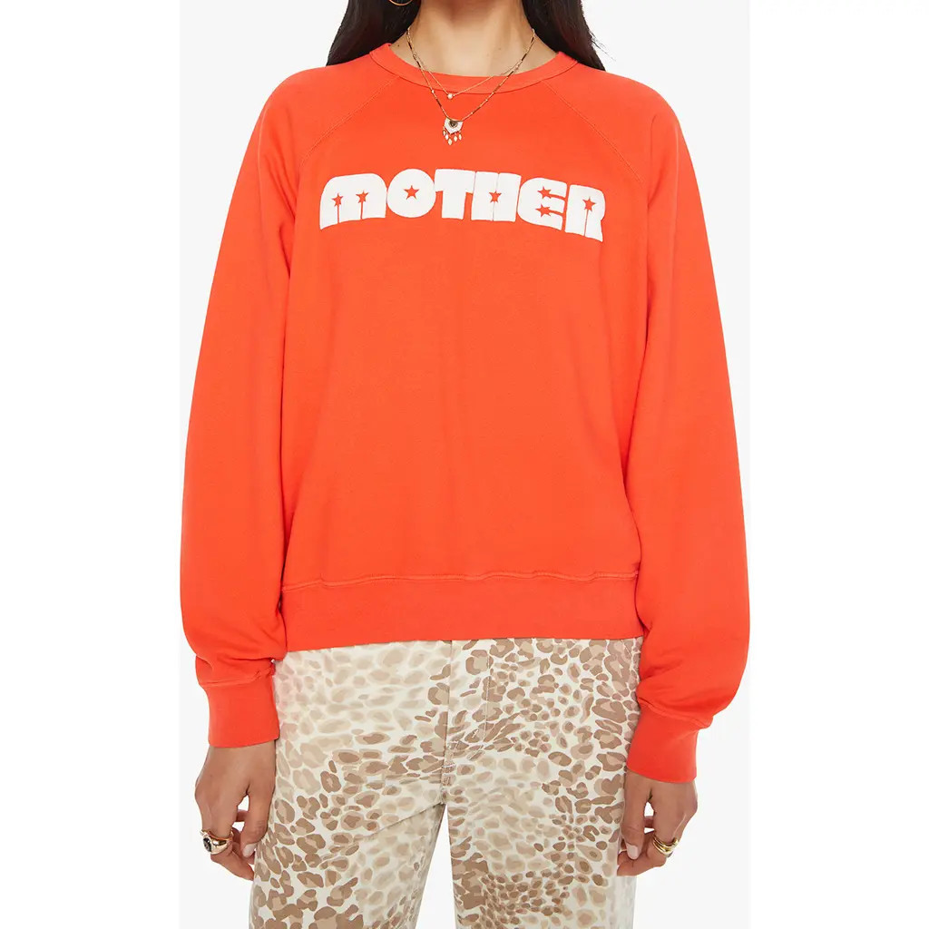 MOTHER The Biggie Concert Cotton Graphic Sweatshirt in Mother Twinkle at Nordstrom, Size Large | Nordstrom