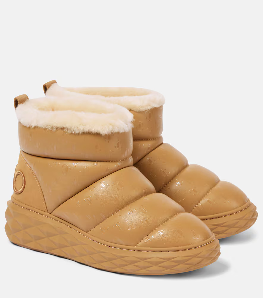 Jimmy Choo Schneestiefel Xan aus Leder mit Shearling | Mytheresa (DACH)