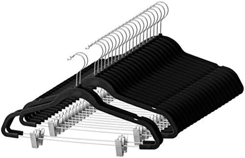 Premium Velvet Skirt Hangers (20 Pack) Non Slip Velvet Pants Hangers with Metal Clips, 360° Hook... | Amazon (US)