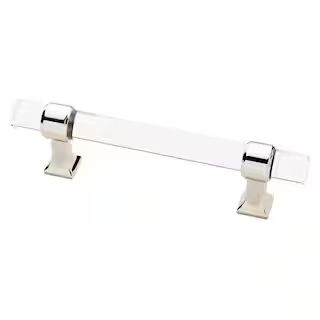 Liberty Acrylic Bar 3-3/4 in. (96 mm) Polished Nickel and Clear Cabinet Drawer Pull P37296C-PN-CP... | The Home Depot
