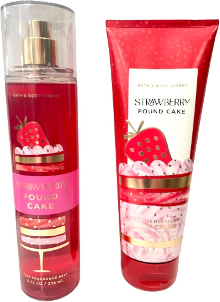 Bath & Body Works - Strawberry Pound Cake - 2 pc Bundle - Fine Fragrance Mist and Ultimate Hydrat... | Amazon (US)