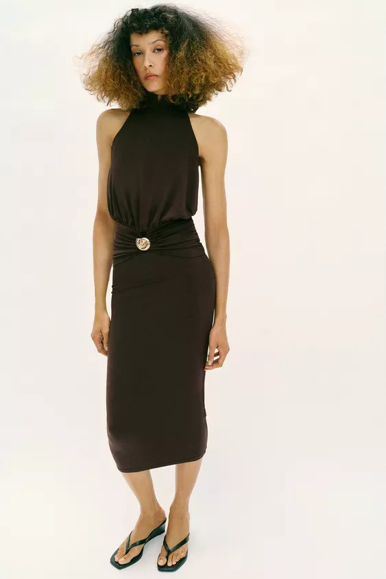 DRAPED HALTERNECK DRESS | Zara UK