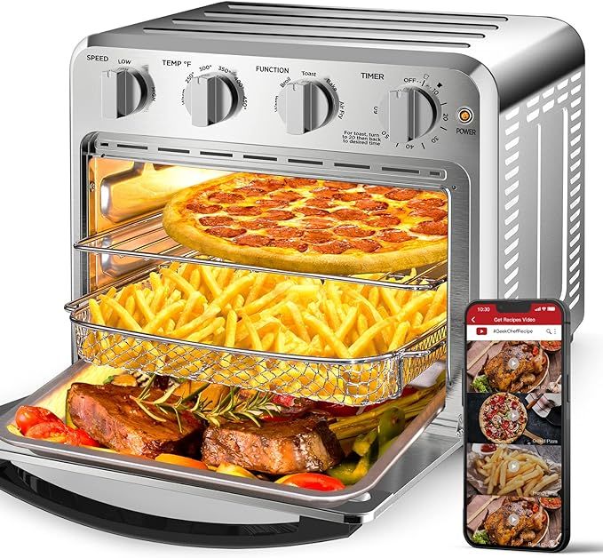 Geek Chef Air Fryer Toaster Oven Combo,16QT Convection Ovens Countertop, 4 Slice Toaster, 9-inch ... | Amazon (US)