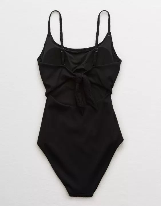 Aerie Ribbed Tie Back One Piece Swimsuit | Aerie