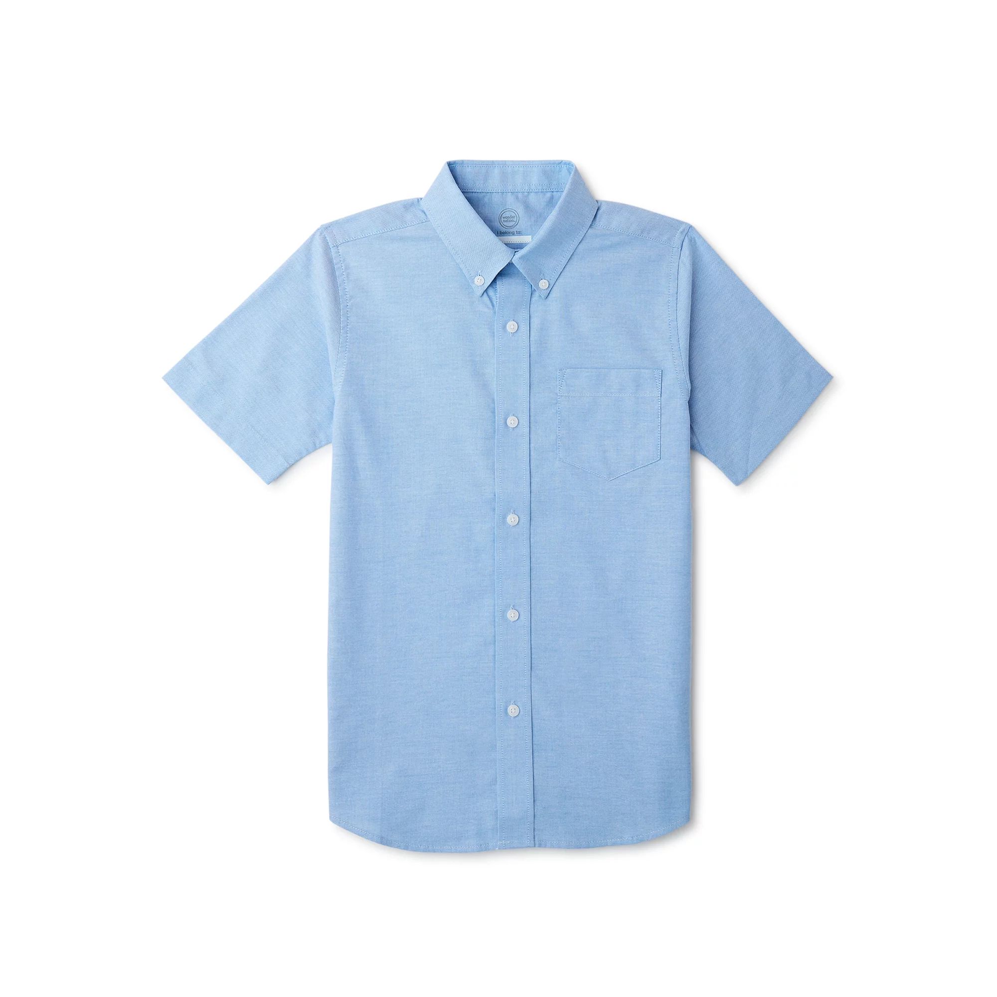Wonder Nation Boys School Uniform Short Sleeve Button-Up Oxford Shirt, Sizes 4-18 - Walmart.com | Walmart (US)