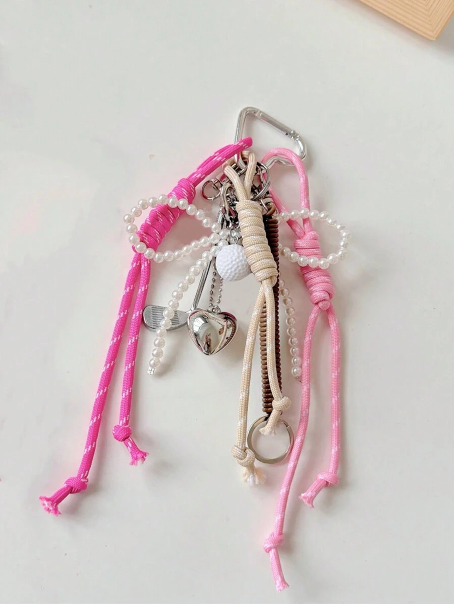 Yogodlns Kawaii Faux Pearl Rope Knot Tassel Pendant Keychain Keyring Bag Charm Fashion Creative L... | SHEIN